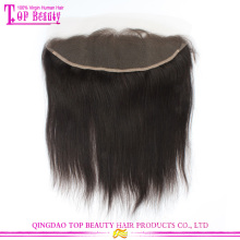 Laço de cabelo humano virgem brasileira não transformados venda quente gratuito parte frontal 13 x 4 natural em linha reta com o cabelo do bebê